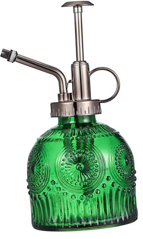 FUNOMOCYA Botella Rociadora para Plantas De Vidrio Grueso con Diseño Grabado Fácil De Usar Mano Pulverizador Multiusos para Riego y Limpieza El Hogar