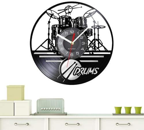 – Trommeluhr für Musikliebhaber, mit Musik für Schlagzeug | leise , Aufnahmeuhr, Dekoration von Geschenken für zu Hause