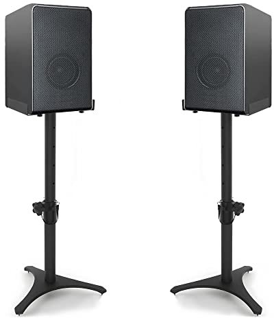OUUTMEE Lot de 2 supports d'enceinte, réglables en hauteur de 50 à 75 cm, avec gestion des câbles, support de haut-parleur