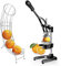 Lumaland Entsafter Set mit Obstständer für max. 6 Orangen | Gusseisen Entsafter mit Orangenständer - Gemüse und Obst ideal lagern & entsaften | manueller Entsafter mit Orangenhalter| schwarz