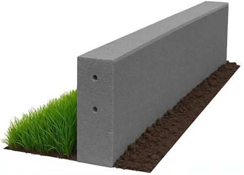 Vivol Gummi Randsteine - Rasenkantensteine - 100x25cm - 50mm dick - Grau - Fallschutz mit TÜV - Geeignet für Sandkasten, Spielplatz, Fußweg oder Terrasse