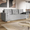 MOTIVENA Viena Sofagarnituren, 3 Sitzer Sofa mit Bettfunktion, Schlafsofa 215 cm Breit, Klappsofa mit Schlaffunktion, Bettsofa mit Schlaffunktion, Bonellfederkern (H4), Samt Sofa Grau (Hellgrau)