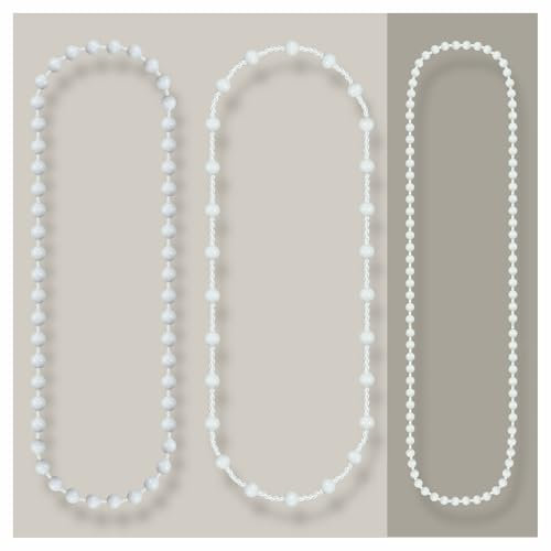 KLEMMFLEX Endloskette für Rollo mit Kettenzug, Ersatz Bedienkette, Rollokette, Bedienlänge: 80 cm, Farbe: Weiß, 3,2 x 4 mm, Kette für Jalousie, Raffrollo, Lamellenvorhang, Doppelrollo