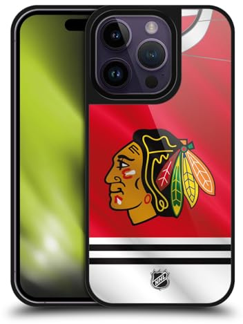 Head Case Designs Offizielle NHL Jersey Chicago Blackhawks Gel Armour Hülle [Militärischer Schutzgrad] kompatibel mit Apple iPhone 14 Pro