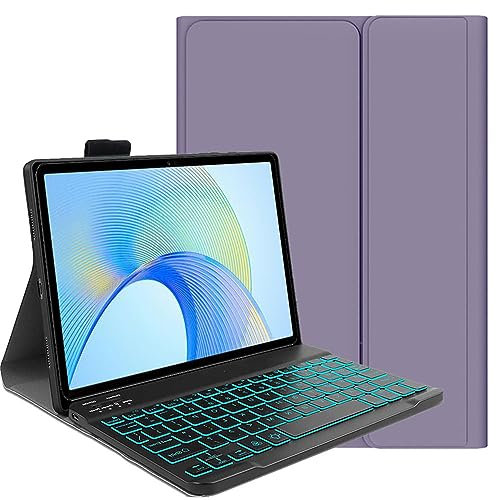 FKQLH Tastiera Custodia per Lenovo Yoga Tab Plus 12,7'' 2025, Italiana Layout Tastiera Retroilluminata Rimovibile Magnetic Wireless Bluetooth Cover con Supporto per Lenovo Yoga Tab Plus 12,7'', Viola
