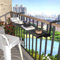 Balkon-Tisch, 7 höhenverstellbar, für Außenbereich, Geländertisch für Garten, Terrasse, Deck (schwarz, 90 cm)