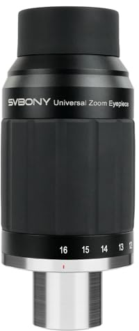 SVBONY SV245 Zoom Eyepiece, Zoom 8 to 16mm Telescope Eyepiece, Parfocal Design, 1.25'' 2'' Dual Interface, 63° Constant Field 8 Element 5 Group, Telescope Accessories for Astronomy Planetary Visual