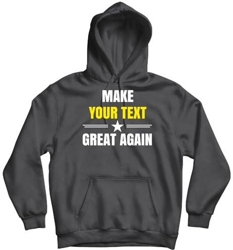 lepni.me Sweatshirt Personnalisé Make Great Again avec Votre Texte ou Nom Personnalisé | Créez Votre Propre Sweat à Capuche Recto-Verso avec Slogan Personnalisable (M Graphite Multicolore)
