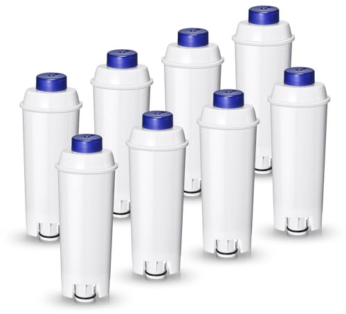 Mutital 8 Stück Kaffeevollautomat Wasserfilter, Ersatz Kompatibel mit Delonghi ECAM-Serie, Dinamica, Cappuccino System, Magnifica, ETAM Autentica und Verschiedener Modelle von Esam (8)