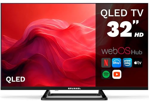 Grunkel QLED-3225W Smart TV, 32 Pulgadas, Panel Quantum LED, HD, webOS Hub, Wi-Fi, 3 HDMI, 2 USB