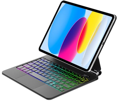 Magic Keyboard for iPad A16 11th Gen 2025/10th Gen 2022, Slim Magnetic Floating Stand and Precision Multi-Touch Trackpad, UK Layout Keyboard Case with Backlit for iPad 10th/11th Gen 10.9/11, Black
