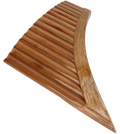 MENDUNER Bamboo Pan Flute Exquisite Traditional 15 Pipes Woodwind Instrument Suitable for Beginners and Students Bamboo Color (Right Hand)