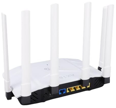 Lazmin112 Router WiFi 6, Router Wireless Dual Band 2.4G 5G Ad Alta velocità 6 Antenne e Processore Quad Core, Processore Quad Core 1,5 GHz, Porta Gigabit, per Domestico e Aziendale (Spina europea)