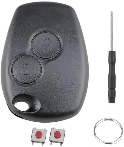 2 Buttons for Dacia Key Fob ,Car Key Case Replacement | For Renault Trafic Master Kangoo Clio Dustuer Sandero Logan/ for Vauxhall Vivaro Movano Key Cover without Blade
