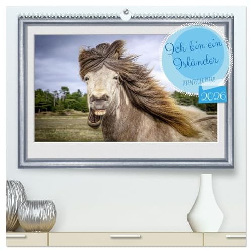 Ich bin ein Isländer (hochwertiger Premium Wandkalender 2026 DIN A2 quer), Kunstdruck in Hochglanz: Islandpferde voller Lebensfreude. (CALVENDO Tiere)