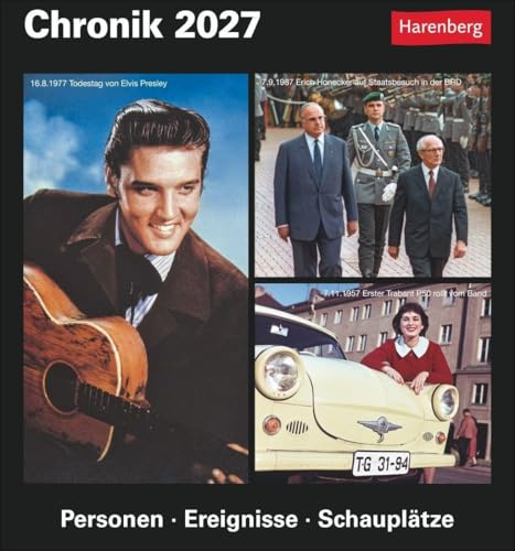 Chronik Tagesabreißkalender 2027 - Kulturkalender - Personen, Ereignisse, Schauplätze: Was geschah wann? Kalender zum Abreißen mit wichtigen ... Quiz für Hobby-Historiker. Tischkalender 2027