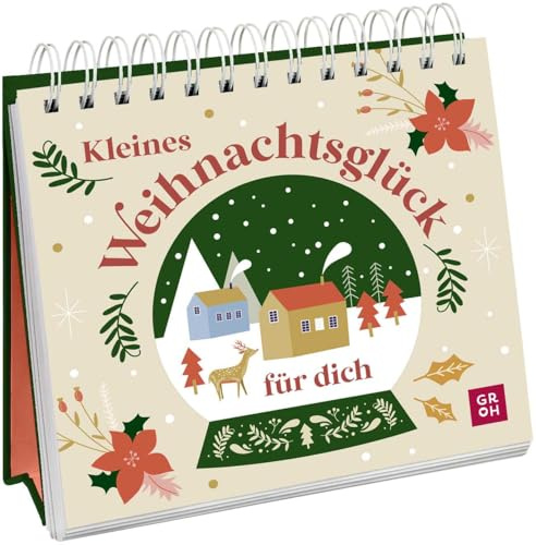 Kleines Weihnachtsglück für dich: Weihnachtlich illustrierter Mini-Tischaufsteller mit Impulstexten und Zitaten als kleines Geschenk im Advent