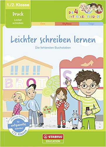 Schreibmotorik Übungsheft für Kinder in der 1./2. Klasse - STABILO Leichter schreiben lernen - Druck (Die 4 Entdecker-Freunde)
