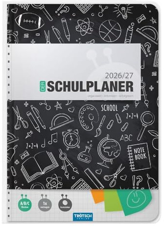 TRÖTSCH Schulplaner Schwarz 26/27 DIN A5