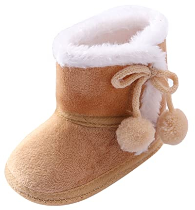 Scarpe Primi Passi Bambina Topgrowth Stivali da Neve Bowtie Stivali Neonato Bimba Culla Stivali Invernali Scarpe a Maglia Stivaletti Morbidi (6-12 Mesi, A)