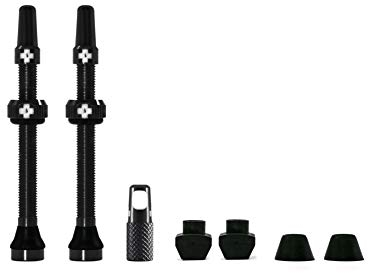 Muc Off Unisex Black Tubeless Presta, 60mm-Premium No Leak Bicycle with Integrated Valve Core Removal Tool Rohrloses Ventil, Schwarz, 60 mm