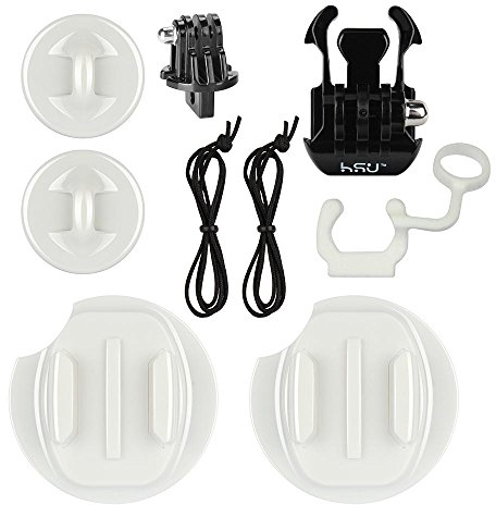 HSU Surf Zubehör Kit für GoPro Action-Kameras, Klebehalterungen und Schnellverschluss-Clip für Surfbrett Wassersport