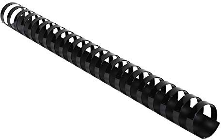 Exacompta - Réf. 75701E - Boîte de 50 reliures spirales en PVC noir 25 mm - permet de relier 150 à 210 feuilles de 80g format A4 ou A3 paysage - convient pour tout type de machine à relier à anneaux