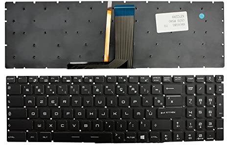 Keyboards4Laptops Französisch Hinterleuchtet Schwarz kompatible Ersatz Tastatur kompatibel mit MSI Gaming GS60 Ghost