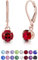 Orecchini Donna Oro Rosa con Cristalli Rossi Rubino - Orecchini Pendenti Oro - Orecchini Rossi - Orecchini a Monachella - Orecchini Donna Eleganti - Orecchini Rubino