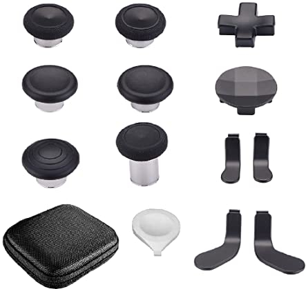 eXtremeRate Metal Replacement Thumbsticks Mod Swap Joysticks for X1E2-13 in 1 Black