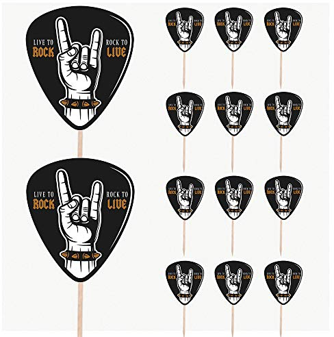 AK Giftshop Rock and Roll Heavy Metal Birthday Party Food Cupcakes Picks Decorations Toppers (14 Stück)