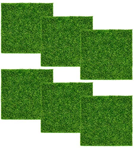 TDDL 6 STK Künstliche Moos Deko Rasen Gras Miniatur Moos Gras 15x15 cm Garten Kunstrasen Verzierung Moos DIY Dekorationen Mikro Landschaft Miniatur Haus Deko Künstliche Rasen