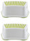 Straame Sturdy Step Stool for Bathroom, Practical Non-Slip Toilet Step in White and Green for Kids, Multiuse Booster Step, Toddler Potty Training (Green, 2)