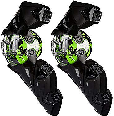 Scoyco Rodillera de motocicleta Protectores de rodilleras de motocross protección de la rodilla de la motocicleta Protectores de carreras de motocicleta Seguridad Gears Race Brace (verde)