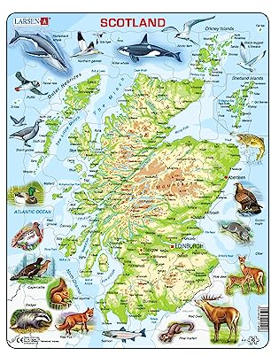 Larsen A41 Schottland Topographische Karte, Englisch Ausgabe, Rahmenpuzzle mit 63 Teilen