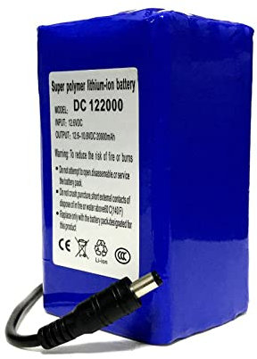 FREEDOH DC 12V 20000mAh Rechargeable Polymer Lithium-ion Battery Portable Lithium Battery Pack With 2A Charger Fit for CCTV Power Bank Lighting Tools Cameras LED Strips and more.