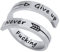JewelryWe Schmuck Edelstahl Offene Damen-Ring mit never give up fucking Gravur, Partnerringe Freundschaftsringe, Silber Verstellbar Ring