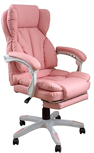 TRISENS Schreibtischstuhl ergonomisch mit Flexibler Rückenlehne & Kopfstütze - Bequemer Bürostuhl für Schreibtisch - Büro Stuhl, Drehstuhl, Chefsessel, Farbe:Rosa