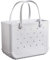 Forrader Sac de plage imperméable en EVA, sacs de voyage en caoutchouc résistant au sable, grande taille, sac à main pour le sport, la gym, les voyages, le marché en plein air, blanc, X-Large