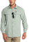 Outdoor Ventures Herren Langarm Hemd Outdoor Funktionshemd Schnelltrocknende Shirts Casual Freizeithemd Atmungsaktive Sportshemd Frühling Sommer Herbst mit Taschen für Wandern Camping Eisgrün M