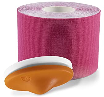 TRIGGin Triggerknopf inkl. pinkem Physio-Tape | Verspannungen & umliegende Faszien geschmeidig machen Durchblutung fördern | Wiederverwendbar [Made in Germany]