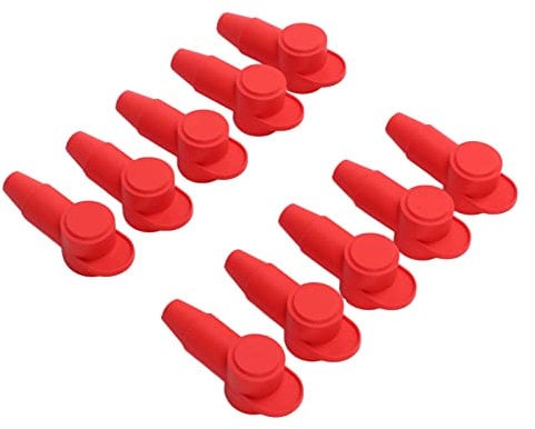 Terminal Protector, 10PCS Terminal Cover Silicone Red Alternator Battery Stud Terminal Protector Relacement for 10‑2AWG Wire Battery terminals and distribution modules