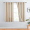 TOPICK Leinen Vorhänge Gestreifte Gardinen mit Ösen Modern Beige Leinenoptik Vorhang Wohnzimmer Privarsphäre Gardine Lichtfilterung Ösenschal mit Streifen Muster 2er Set H175xB130cm Braun auf Beige