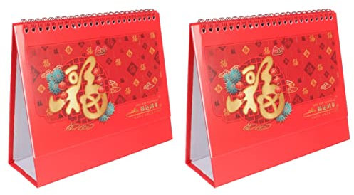 YARNOW 2 Stücke-anhaltende Papier Eisen Stehen Kalender 2023 Kalender Ornament Für Familie Freunde Kollegen