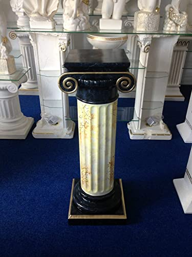 Säule Mäander Style Beistelltisch Dekosäule 100cm Griechische Antik Retro Rokoko Säule Barock Blumenständer Podest Handbemalt