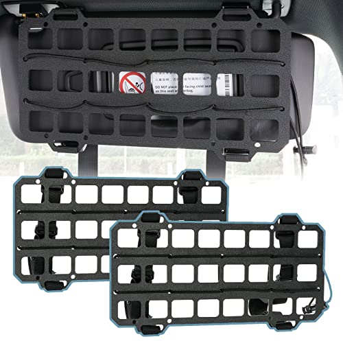 2 Stück Fahrzeug-Molle-Panel, Taktischer Visier-Organizer für Auto-Visier/Kopfstütze/Sitzrücken, Ausrüstungshalter, MOLLE-Taschen