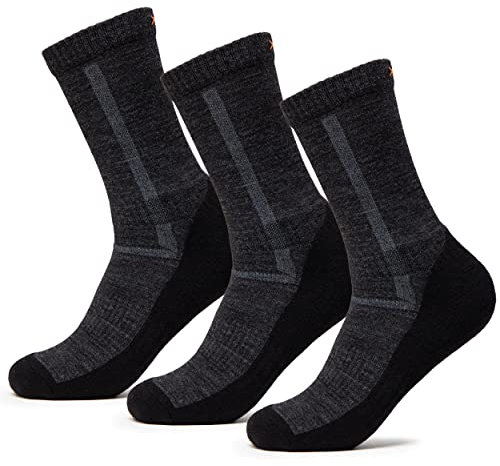 Occulto Herren Merino Wandersocken 3er Pack (Modell: Reinhold) Anthrazit 39-42