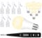 6 Stück Fassung E27 Renovierfassung Lampenfassung Baustellenfassung E27+VDE-Spannungsprüfer -6 Stück 3000 Kelvin Warmweiß LED Bulb - Ersatzfassung 250V max.60 W, Baufassung mit Kabel