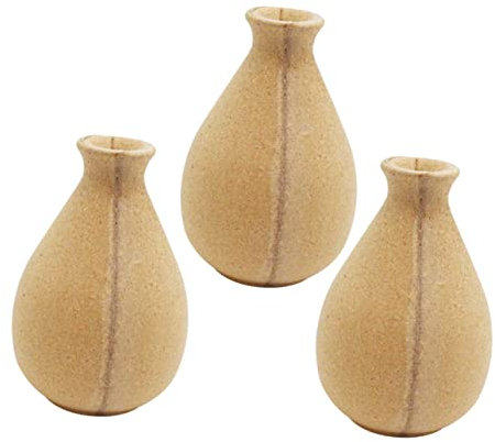 COHEALI 3pcs Wooden Vase Diy Painted Clay Flower Vase Retro Vintage Unfinished Childrens Craft Wood Flower Bottle for Living Decoration