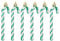 6 PCS 13cm Christmas Ornaments - Hanging Tree Baubles, Glitter Candy Cane for Xmas Party, Green + White